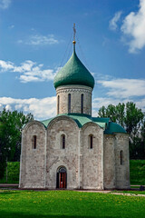Fototapeta na wymiar Transfiguration cathedral. City of Pereslavl Zalessky, Russia. Years of construction 1152 - 1157