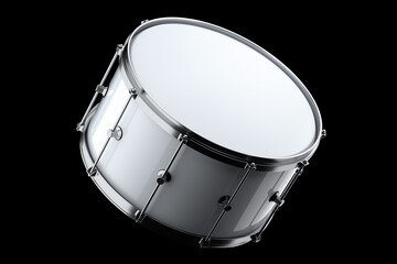 Obraz na płótnie Canvas Realistic drum on black background. 3d render concept of musical instrument