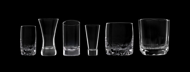 Empty glasses isolated