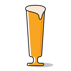 Isolated yellow beer glass with foam icon Vector illustration