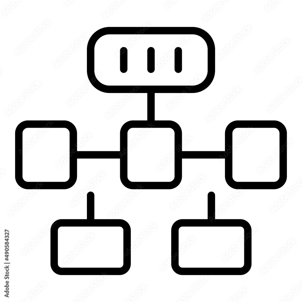 Poster flow scheme icon outline vector. workflow process. gear system