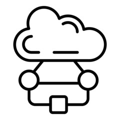Cloud data workflow icon outline vector. Work process. Business project