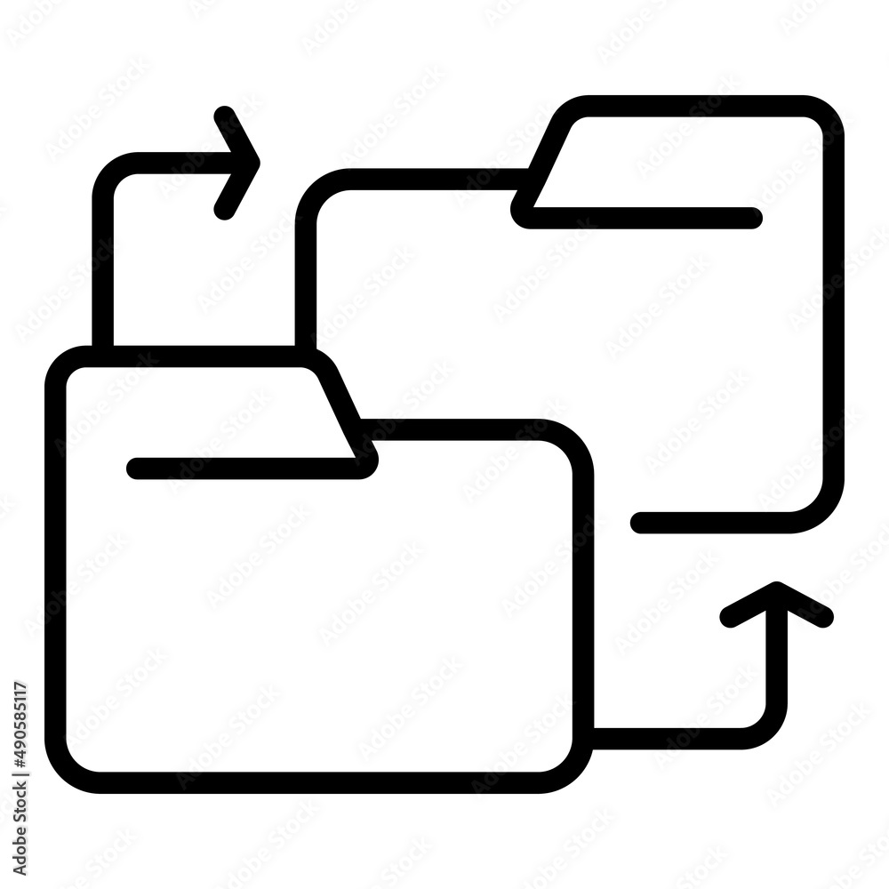 Poster change file folder icon outline vector. business project. workflow team