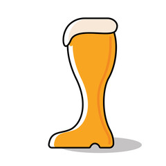 Isolated yellow beer glass with foam icon Vector illustration