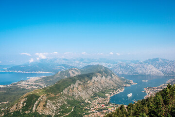 Obraz premium The Bay of Kotor is a winding bay of the Adriatic Sea in southwestern Montenegro and the region of Montenegro concentrated around the bay.