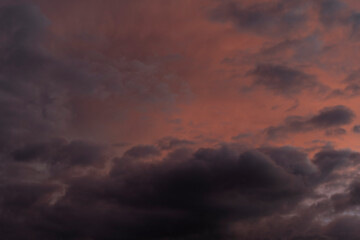 Beautiful colorful red sunset in Bogotá Colombia