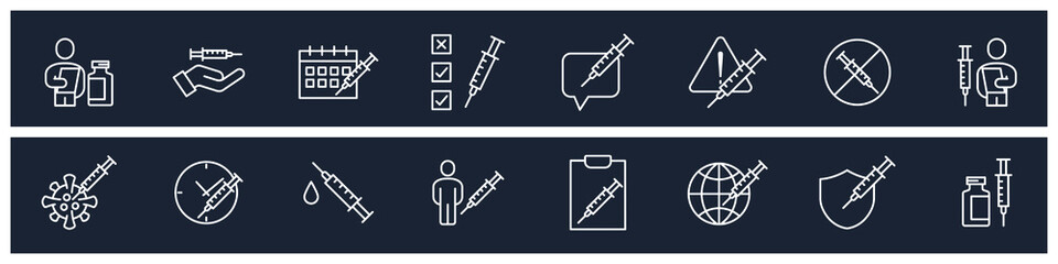 set of Vaccine elements symbol template for graphic and web design collection logo vector illustration