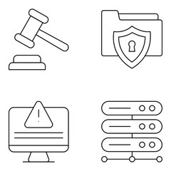Obraz premium Pack of Security And Protection Icons 