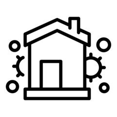 House self isolation icon outline vector. Virus quarantine. Social stay