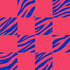 Checkered animal print pattern. Vector seamless pattern