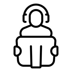 Home audio reading icon outline vector. Online work. Coronavirus work