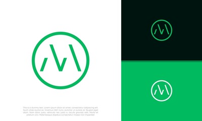 Initial M logo design. Innovative high tech logo template. 