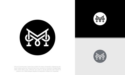 Initial M logo design. Innovative high tech logo template. 