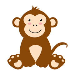 Cute monkey vector illustration