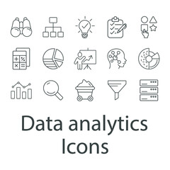 Data analysis, statistics, analytics icons set . Data analysis, statistics, analytics pack symbol vector elements for infographic web