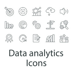 Data analysis, statistics, analytics icons set . Data analysis, statistics, analytics pack symbol vector elements for infographic web