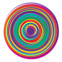 Random, colorful concentric circles, rings