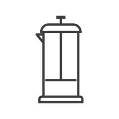 Teapot for tea, coffee. Simple food icon in trendy line style isolated on white background for web apps and mobile concept. Illustration