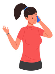 Girl talking on mobile phone. Young woman call