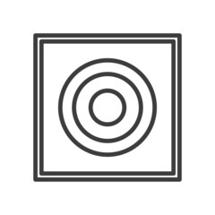 Electric stove with one burner. Simple food icon in trendy line style isolated on white background for web apps and mobile concept. Illustration