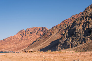 panorama in mountain range at sinai egypt similar to Martian landscapes