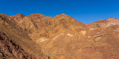 panorama in mountain range at sinai egypt similar to Martian landscapes