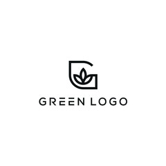 Initial Letter G Green Growth Organic Flower Leaf Vector Logo Design Inspiration