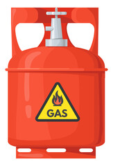 Gas container. Red metal fuel barrel icon