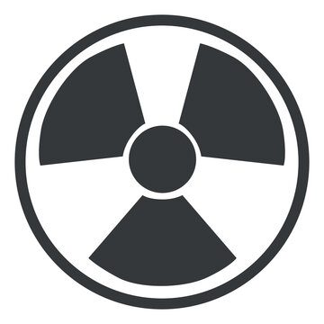 Radioactive hazard symbol. Danger radiation levels sign