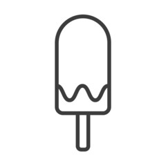 Delicious cold ice cream on stick. Simple food icon in trendy line style isolated on white background for web apps and mobile concept. Illustration