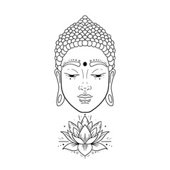 the figure of Buddha, head of Buddha, Lotus, art. Buddhism