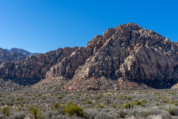 View of White Rock Hills at the Red Rock Canyon area in Nevada