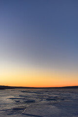 Winter sunset horizon