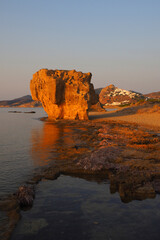 Giant rock in Pouria beach near main village of Skiros island, Sporades islands, Greece