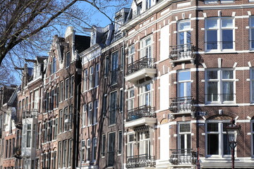 Fototapeta premium Amsterdam Elandsgracht Street House Facades Close Up, Netherlands