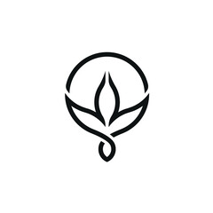 Simple Geometric Flower Lotus Vector Logo Design