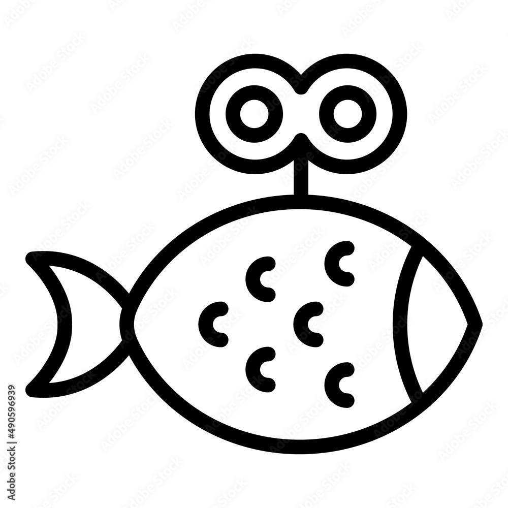 Wall mural fish toy icon outline vector. pet store. animal accessory - Wall murals