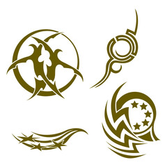 white background, tattoo art tribal vector design.