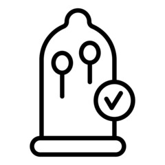 Secured condom icon outline vector. Health control. Birth control