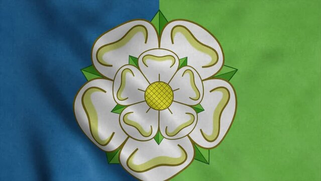 East Riding of Yorkshire flag, England, waving in wind. Realistic flag background
