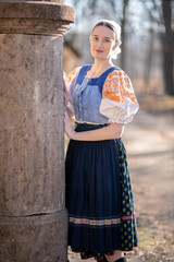 Woman dressed in slovak folk dress 