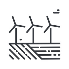 Vector windmill line icon isolated on transparent background