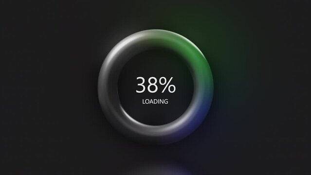Download, upload, loading process, percent, hi tech digital technologies. Motion. Pulsating ring isolated on a black background.