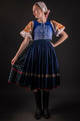 Woman dressed in slovak folk dress 