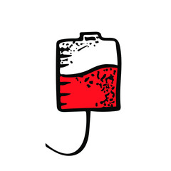 Blood donor sketch hand drawn vector illustration. First aid transplant graphic element