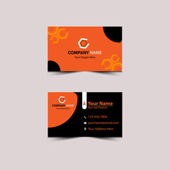 Business Card design template for black and orang color 