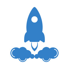 Simple Line Icon rocket, start up business sign. Illustration