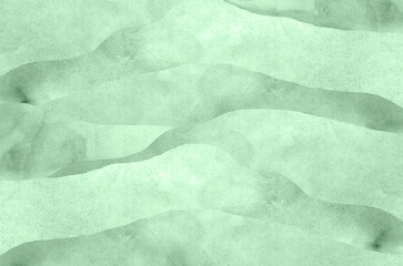 Watercolor background, mountains and sky, hills, pale mint, turquoise, light green, color transition, watercolor blur