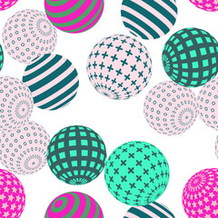 Retro 3d illustration of abstract balls, great design for any purpose. Modern poster for cover design. Vector seamless technology background. Background wall design.