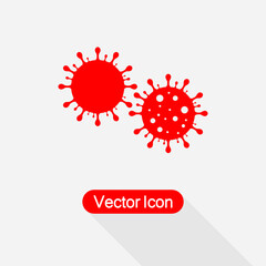 Coronavirus Icon, Coronavirus Bacteria Cell Icon, Bacteria Icon Vector Illustration Eps10